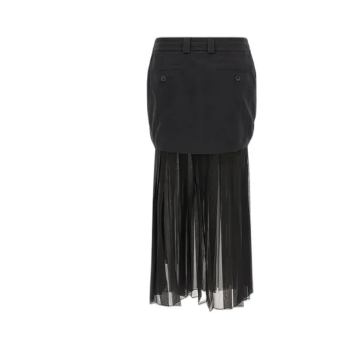 Twill Chiffon Midi Skirt