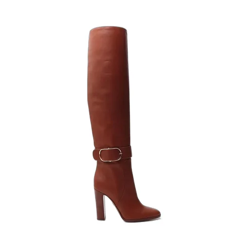 Buckle Detail Knee-High Boots