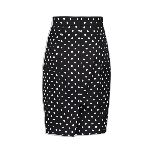 Polka Dot Printed Pencil Skirt
