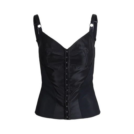 Elastic Satin Bustier Top