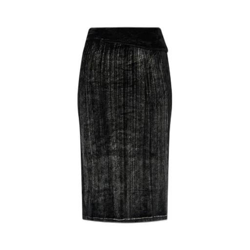 High-Waisted Faded-Effect Pencil Skirt