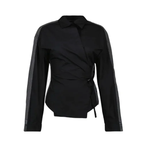 C-Delphi-Den Panelled Wrap Shirt