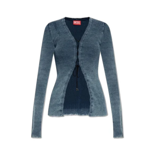 M-Acerata Lace-Up Knit Cardigan