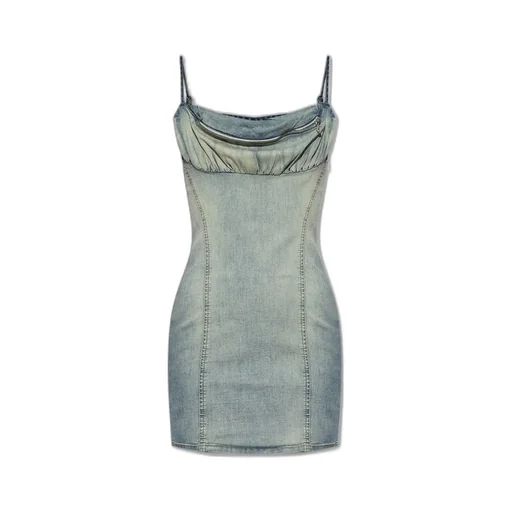 De-Ellit-S Zip-Detailed Denim Dress