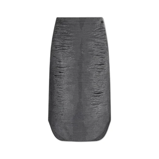 O-Tavy Distressed Checked Skirt