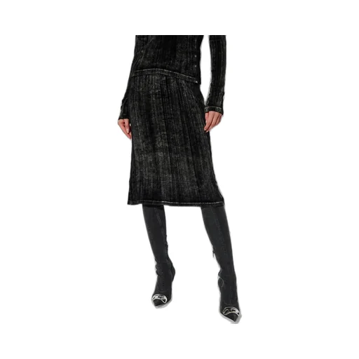 High-Waisted Faded-Effect Pencil Skirt