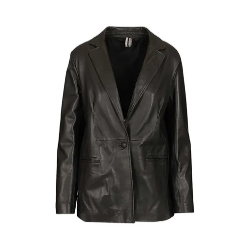 Single-Breasted Leather Jacket