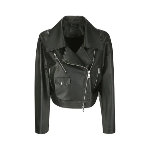 Zip Detailed Leather Jacket