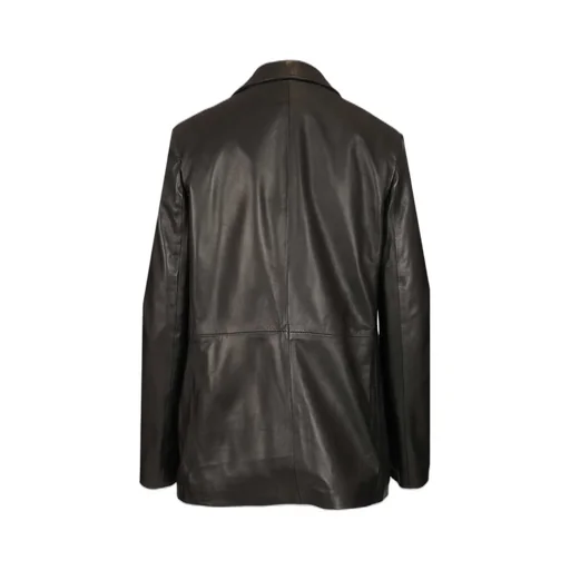 Single-Breasted Leather Jacket