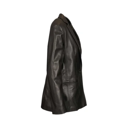 Single-Breasted Leather Jacket