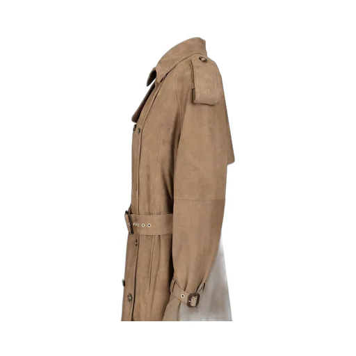 Belted Suede Trench Coat