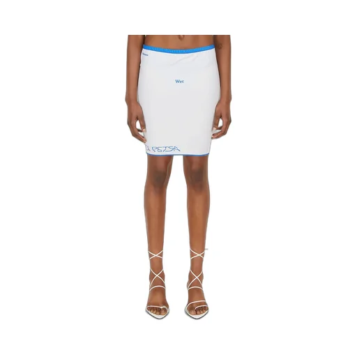 Wet Script Elasticated Waistband Mini Skirt