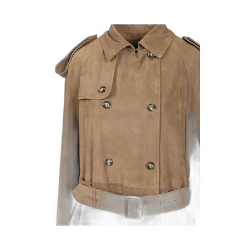 Belted Suede Trench Coat