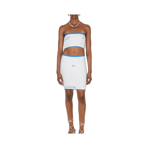 Wet Script Elasticated Waistband Mini Skirt