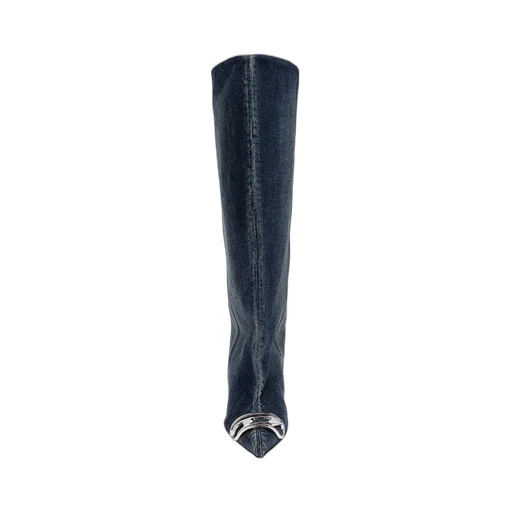 Pointed Toe Denim Boots