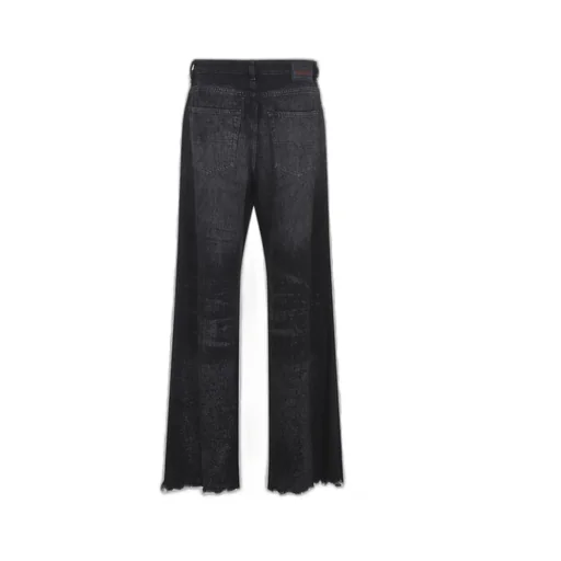 Straight-Leg Frayed-Hem Jeans
