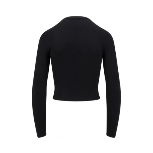 M Valary Logo Plaque Cropped Ribbed Top