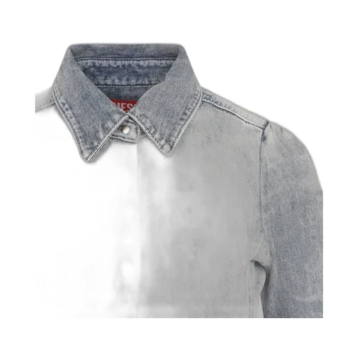 D-Simp-Fsh Distressed Honeycomb Denim Shirt
