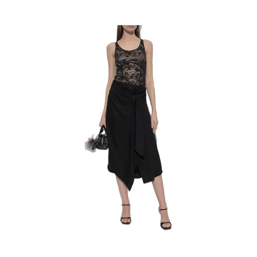 Logo Plaque Draped Skirt