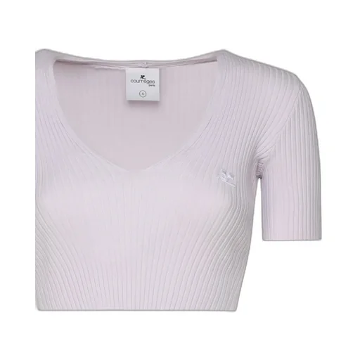 V-Neck Cropped Knitted Top