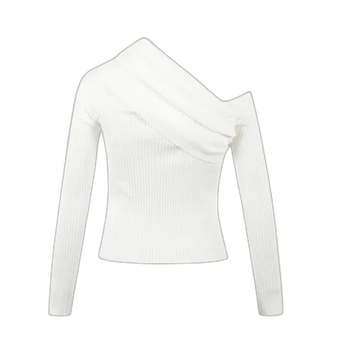 One-Shoulder Knitted Twist Top