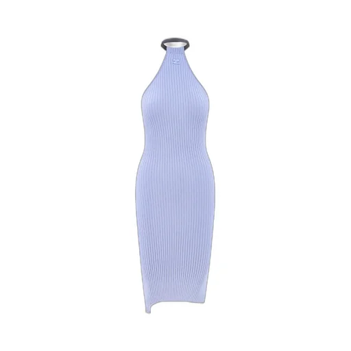 Rib-Knit Suspenders Dress