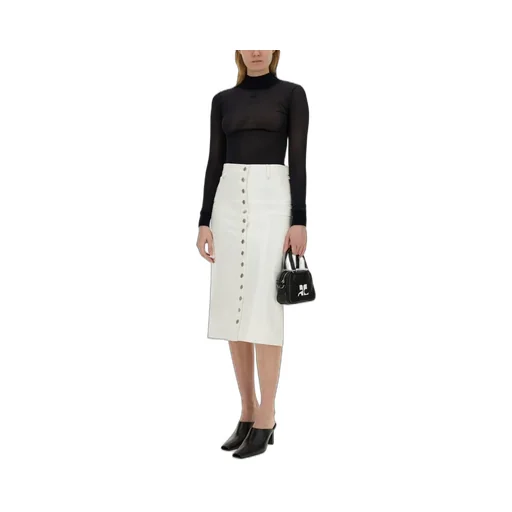 Button-Up Vinyl Skirt