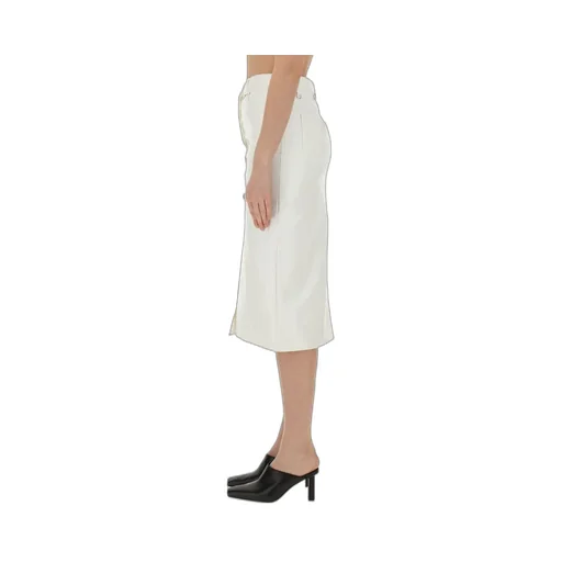 Button-Up Vinyl Skirt