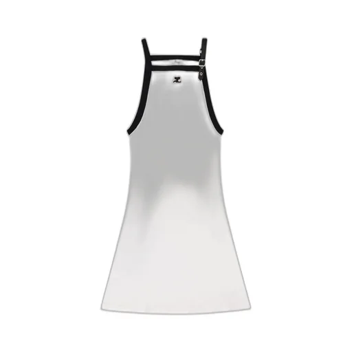 Buckle Detailed Halter-Neck Dress