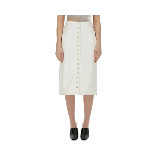 Button-Up Vinyl Skirt