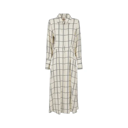 Bordeaux Check Midi Dress
