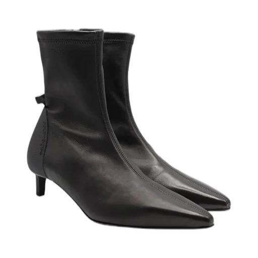 Scuba Stretch Leather Ankle Boots