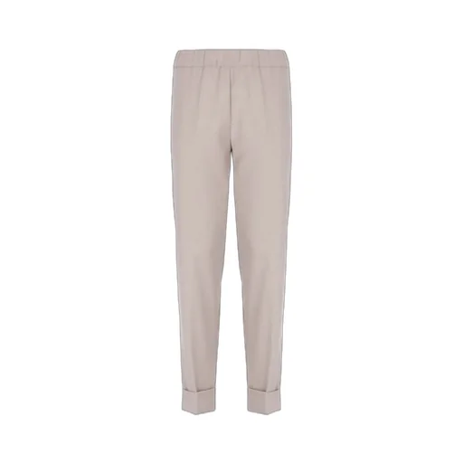 Elastic Waist Turn-Up Pants