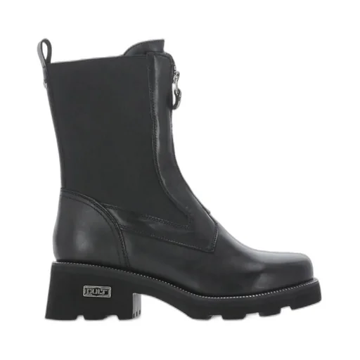 Front Zipped Panelled Boots