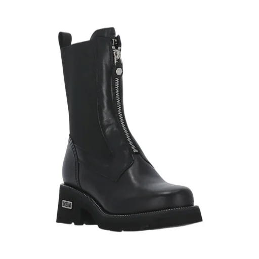 Front Zipped Panelled Boots