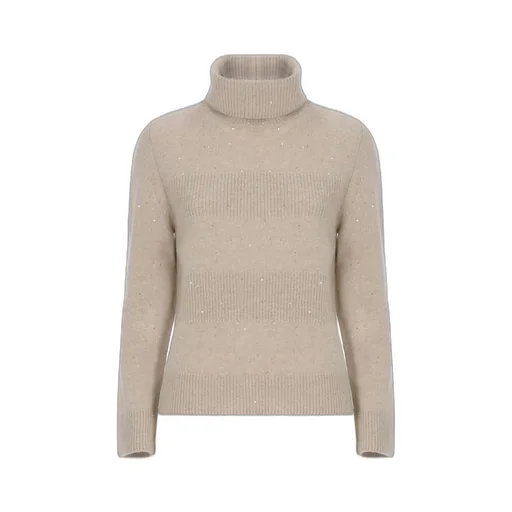Sequined High-Neck Knitwear