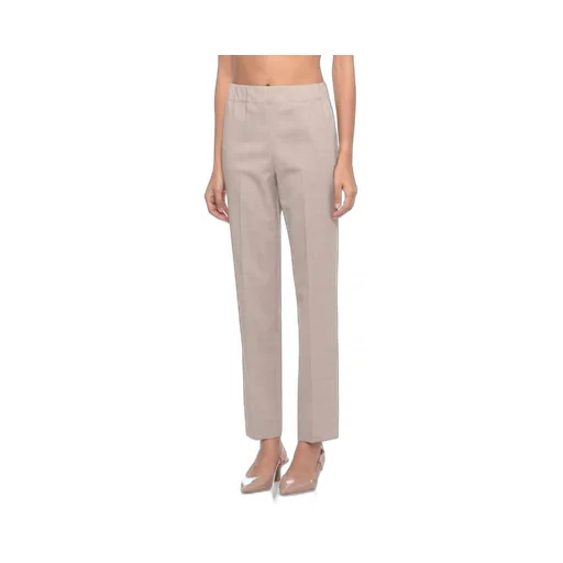 Elastic-Waist Slit-Hem Pants