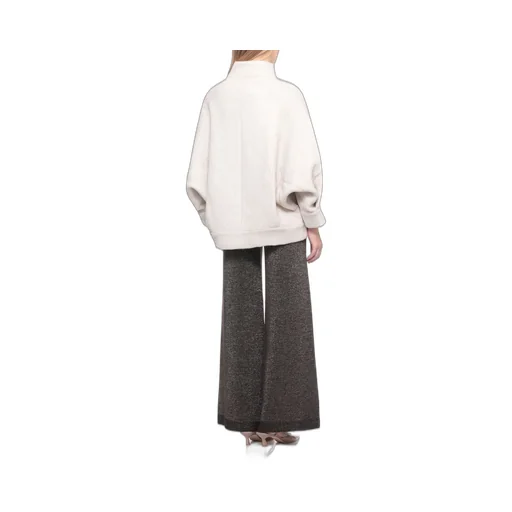 High Neck Wool Bomber Jacket