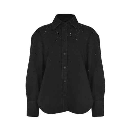 Rhinestone Button-Up Shirt