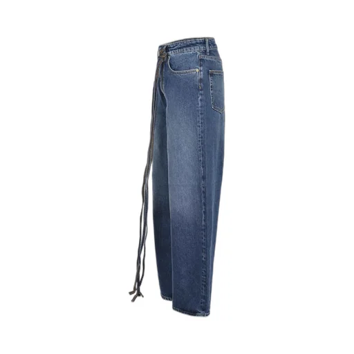 Wide-Leg Tie-Detail Jeans