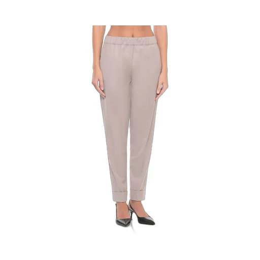 Elastic Waist Turn-Up Pants