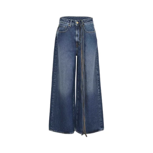 Wide-Leg Tie-Detail Jeans