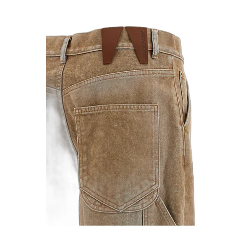 Lisa Chain Adorned Loose Fit Carpenter Flock Jeans