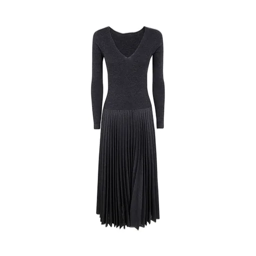 Pleated Knit Dress
