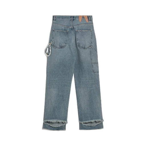 Lisa Chain Adorned Loose Fit Carpenter Denim Jeans