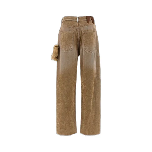 Lisa Chain Adorned Loose Fit Carpenter Flock Jeans