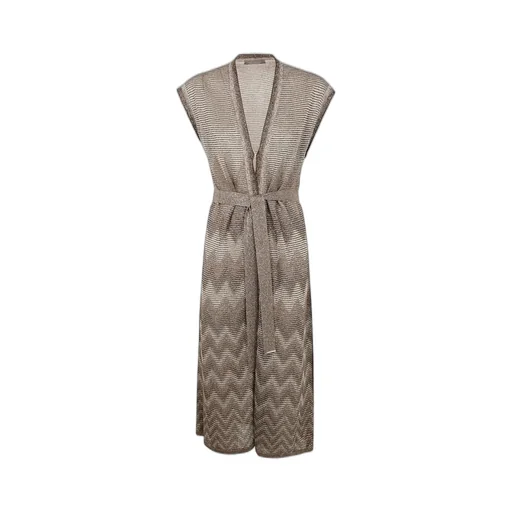 Chevron Knit Belted Dress