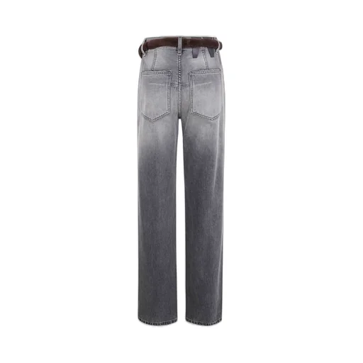 Lu Wide-Leg Belted Jeans