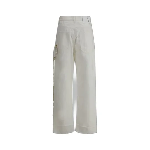 Lisa Chain Adorned Loose Fit Carpenter Denim Jeans