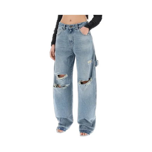 Audrey Barrel Leg Distressed Carpenter Jeans